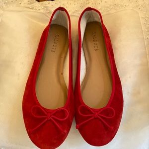 Talbots red suede ballet flats Size 7.5